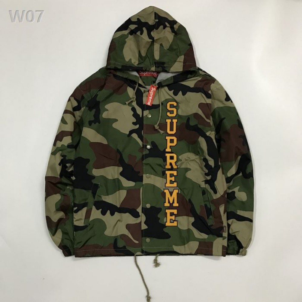 vertical logo hooded coaches jacket