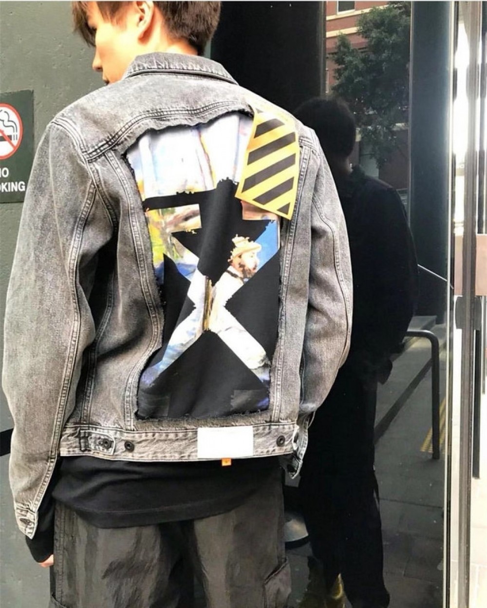 Off orders white oil painting denim jacket